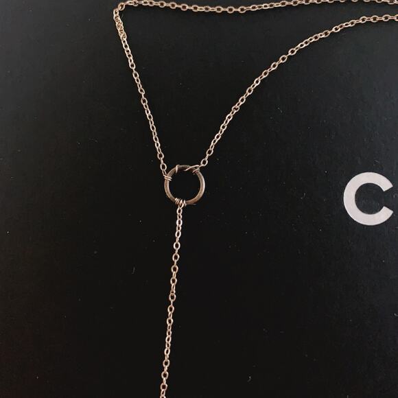 Dogeared Women's Karma Small Ring Y-Shaped Necklace, 28" - Picture 3 of 3